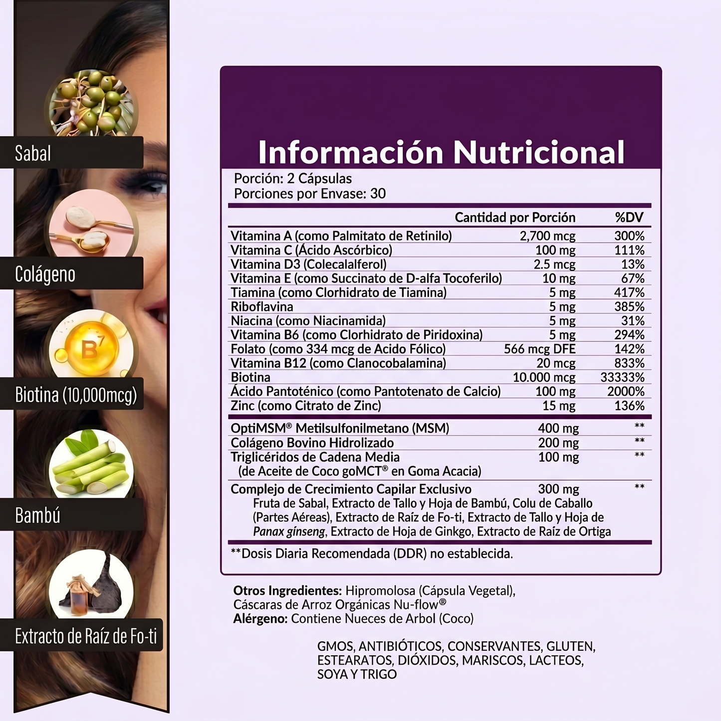 Lumiva Cabello Vital — Biotina 10.000mcg + Colágeno