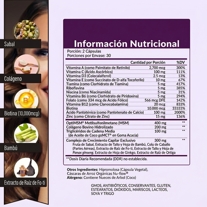 Lumiva Cabello Vital — Biotina 10.000mcg + Colágeno